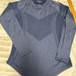 COPY - Clove Underscrub Shirt Womens XS Blue Crewneck Long sleeve Stretch Fitted